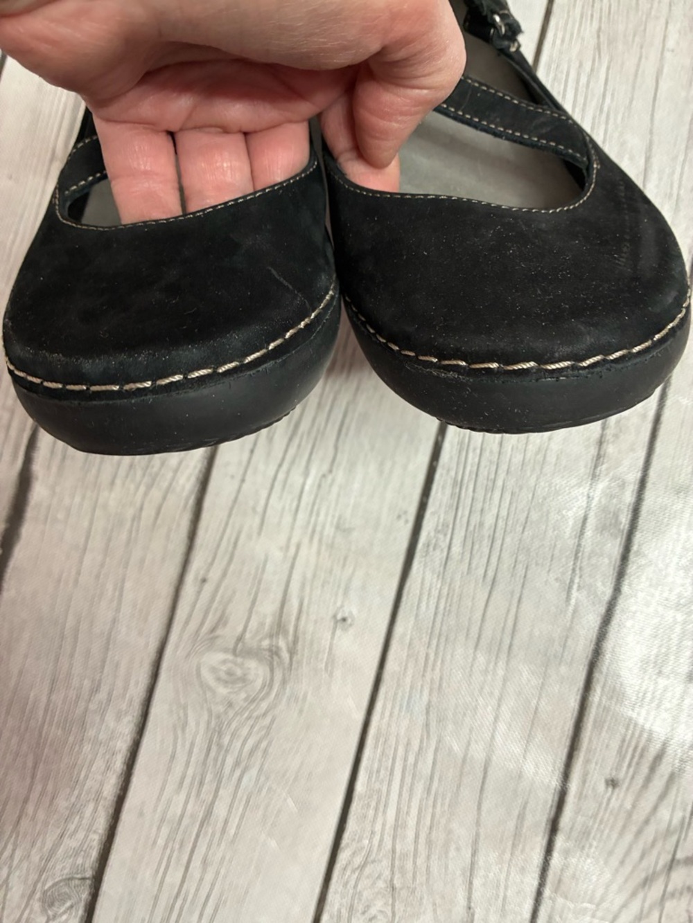 Vionic Judith Mary Janes Black Suede  Flats - Picture 4 of 11
